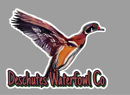 Flying Wood Duck Sticker